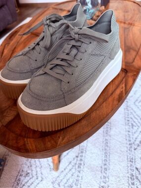 UGG Platform Lace-Up Sneakers in Olive Green